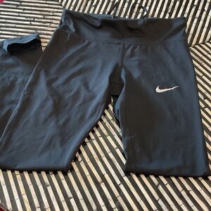 Nike Black Leggings with White Logo SMALL NWOT